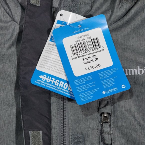 Columbia Youth Infant Grey Jacket Suttle Mountain Long Sleeves Sz XS - Picture 8 of 13